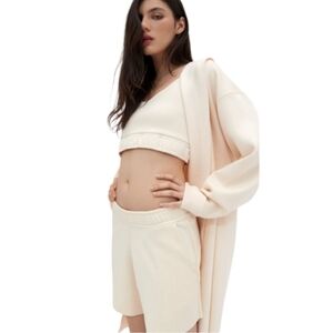 Zara - 2 pieces - Hooded Sweater Robe & Bralette Crop Top